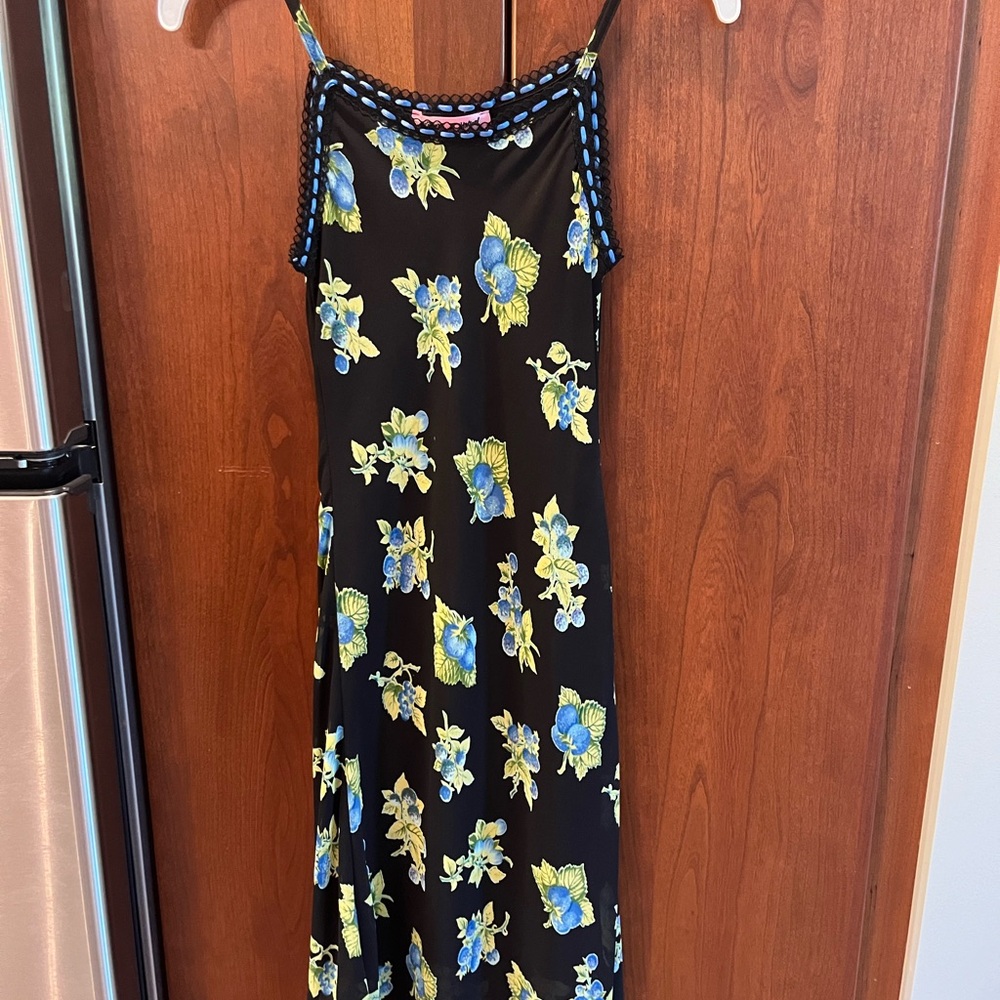 Vintage Betsey Johnson KIDS blue raspberries dress